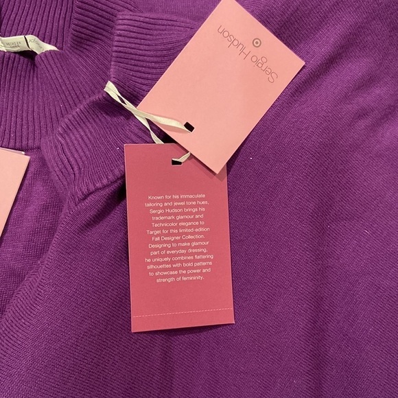 Sergio Hudson X Target  Strong Shoulder Sweater Dress - Purple - Nwt - Picture 10 of 11